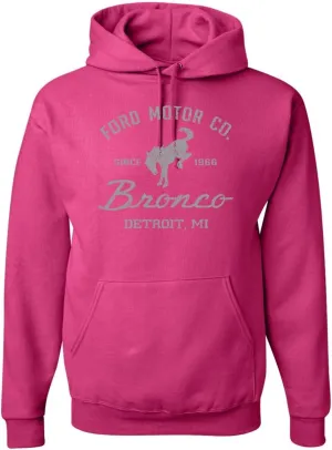 Shark & Hammer Ford Motor Co Detroit Michigan, Classic Bronco 1966 Cars and Trucks Hoodie Sweatshirt