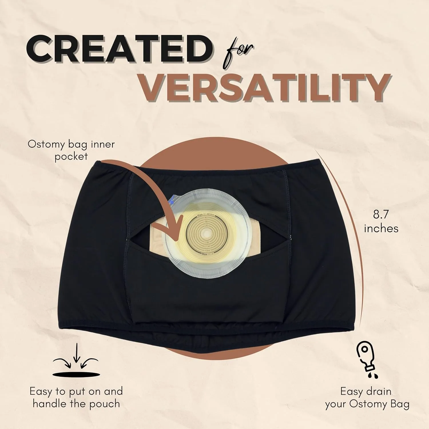 SIIL Ostomy Bag Covers for Women, Stoma Wrap, Stoma Girdle with Inner Pocket, Colostomy and Ileostomy Supplies