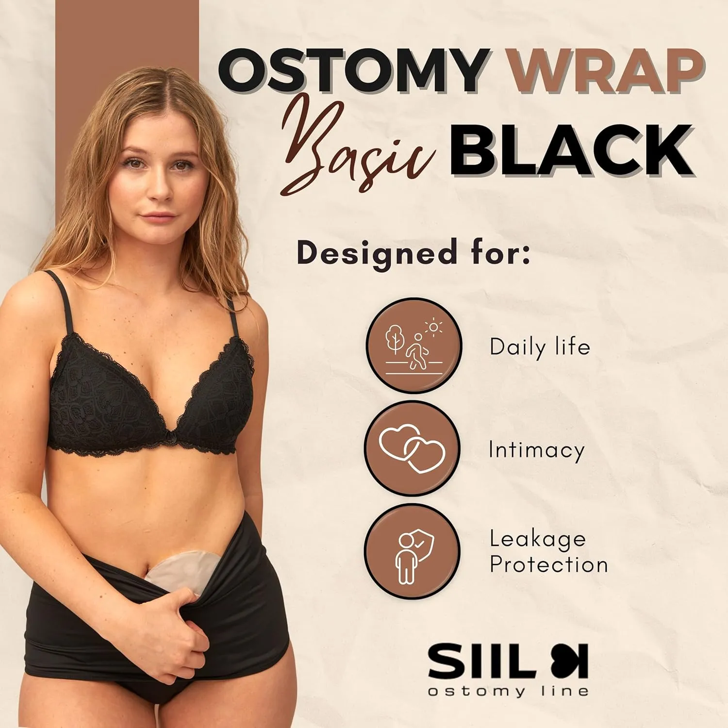 SIIL Ostomy Bag Covers for Women, Stoma Wrap, Stoma Girdle with Inner Pocket, Colostomy and Ileostomy Supplies