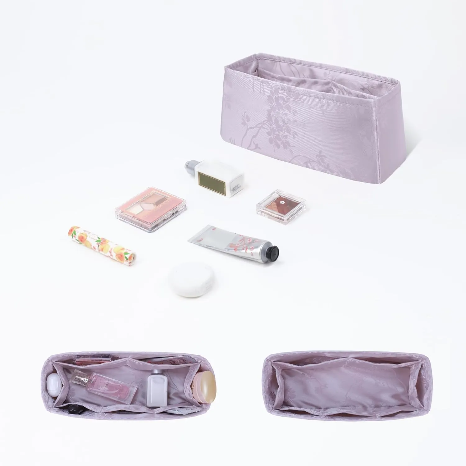 Silk Purse Organizer Insert fits Chanel 31 Bags, Silky Smooth Bag Organizer, Large Capacity Inner Bag, Luxury Handbag Tote Shaper (Mini, Pale Purple)