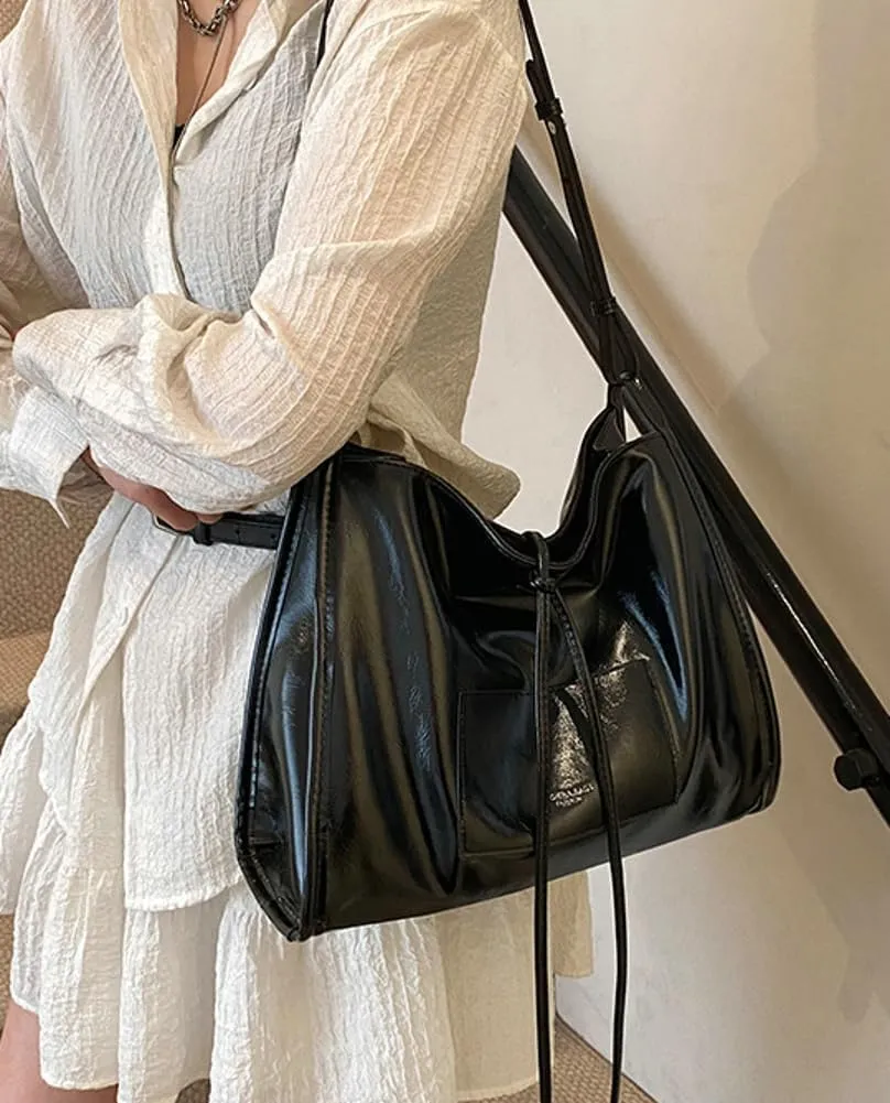 Simple Solid Bow Tie shoulder Bag for Women Large Capacity Commuter Underarm Bag Outdoor Travel Sling Bags 2025