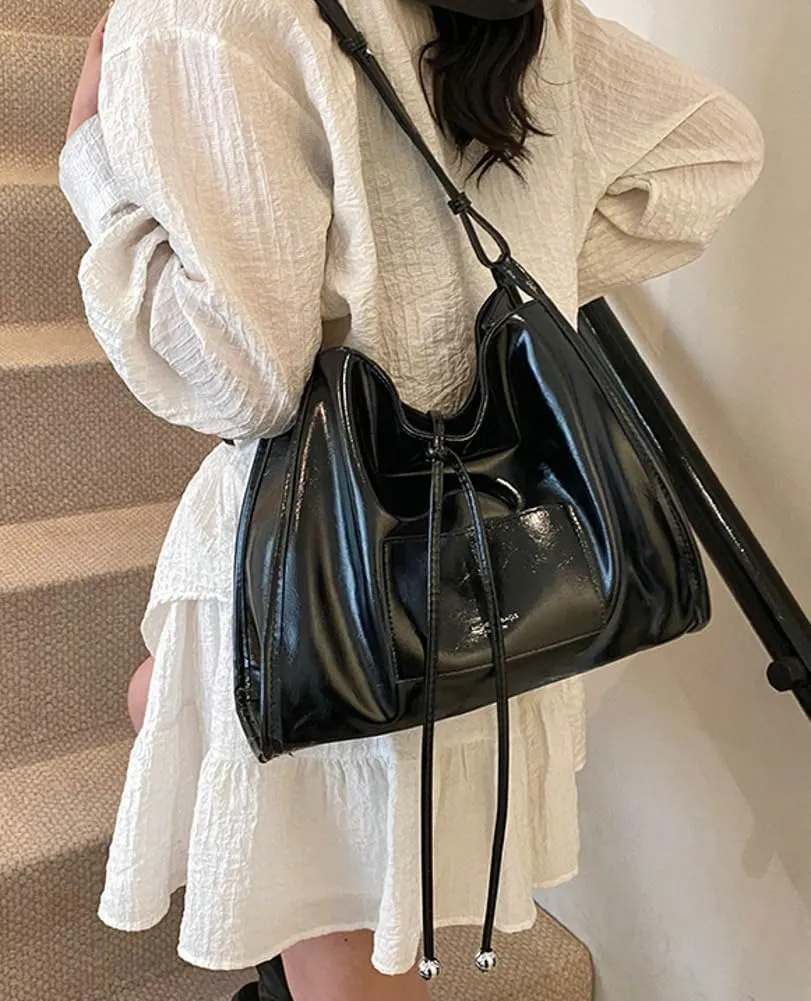 Simple Solid Bow Tie shoulder Bag for Women Large Capacity Commuter Underarm Bag Outdoor Travel Sling Bags 2025