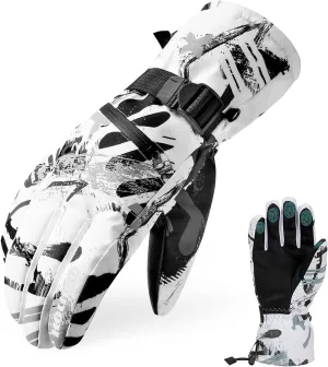 Ski Gloves - Waterproof Winter Snowboarding Gloves for Men & Women, Touchscreen Compatible, Warm Below -30F