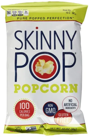Skinny Pop Popcorn Snack Bags, 24 Count, 15.6 Ounce