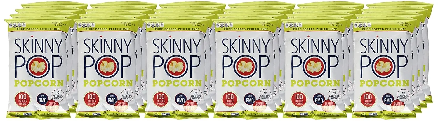 Skinny Pop Popcorn Snack Bags, 24 Count, 15.6 Ounce