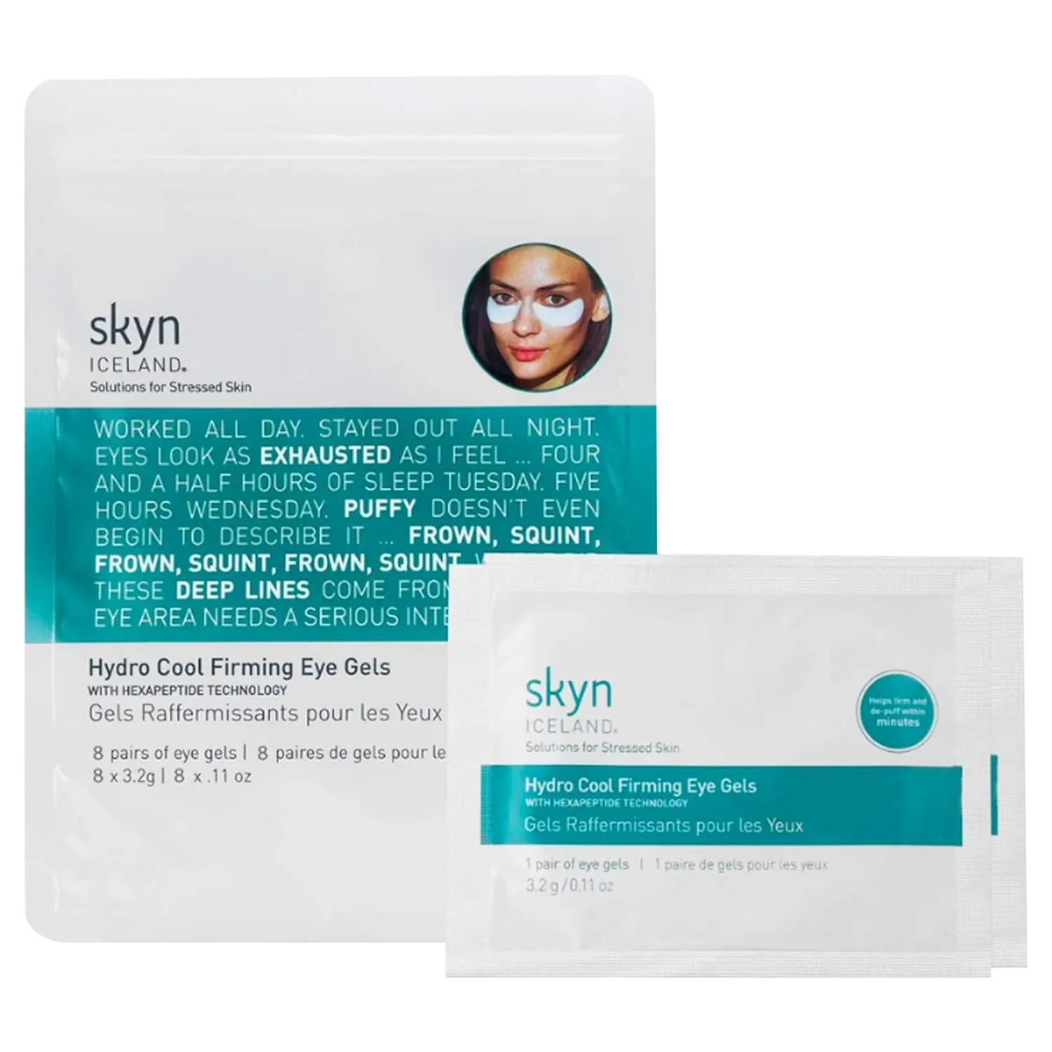 skyn ICELAND Hydro Cool Firming Under Eye Patches. Eye Gel Mask to Firm And Reduce Wrinkles, Fine Lines, Dark Circles, Puffy Eyes & Bags, 8 Pairs