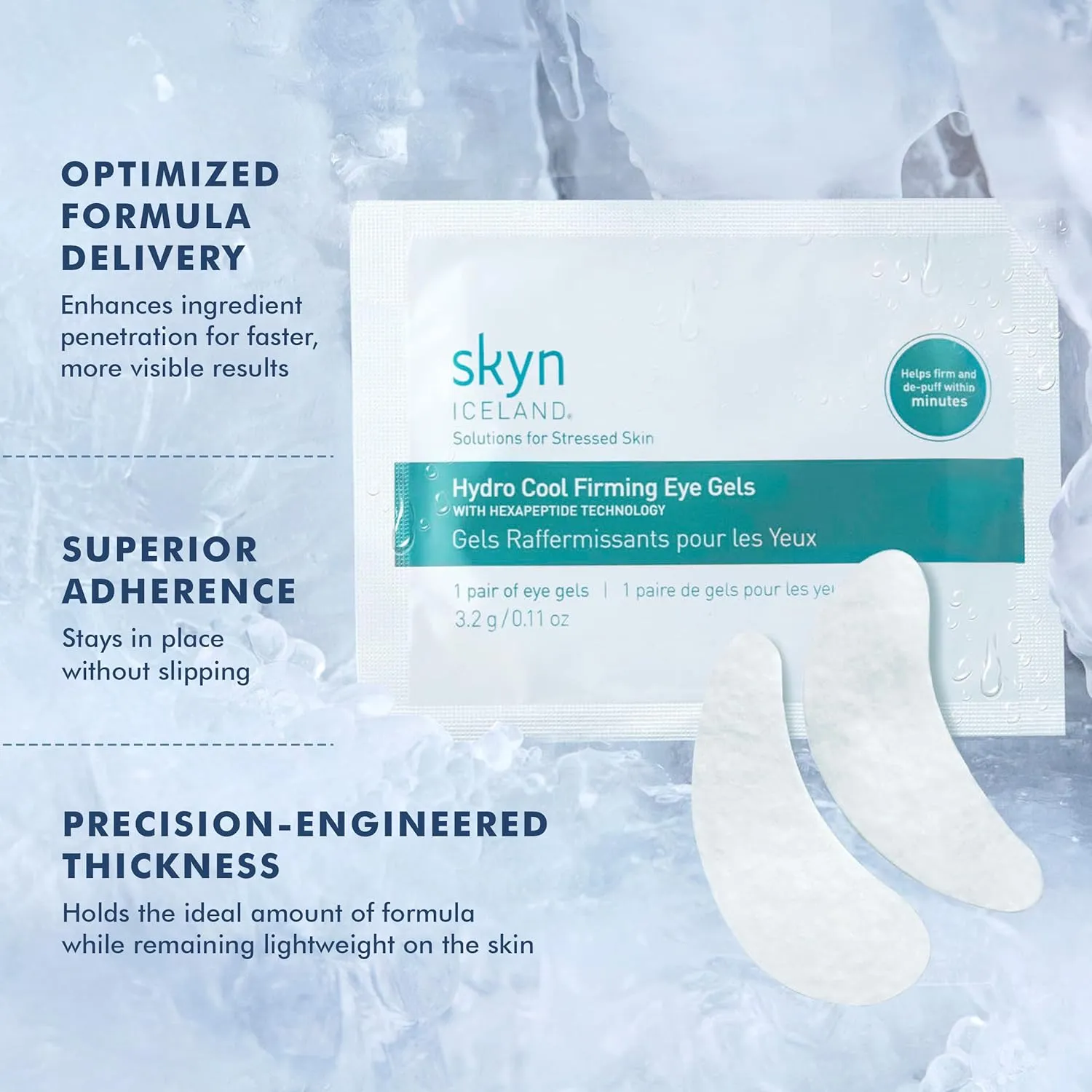 skyn ICELAND Hydro Cool Firming Under Eye Patches. Eye Gel Mask to Firm And Reduce Wrinkles, Fine Lines, Dark Circles, Puffy Eyes & Bags, 8 Pairs