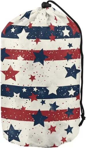 Sleeping Bag Stuff Sack USA Flag Outdoor Products Water Resistant Stuff Bag Ultralight Ditty Bags for Camping Hiking Travelling or Laundry Large