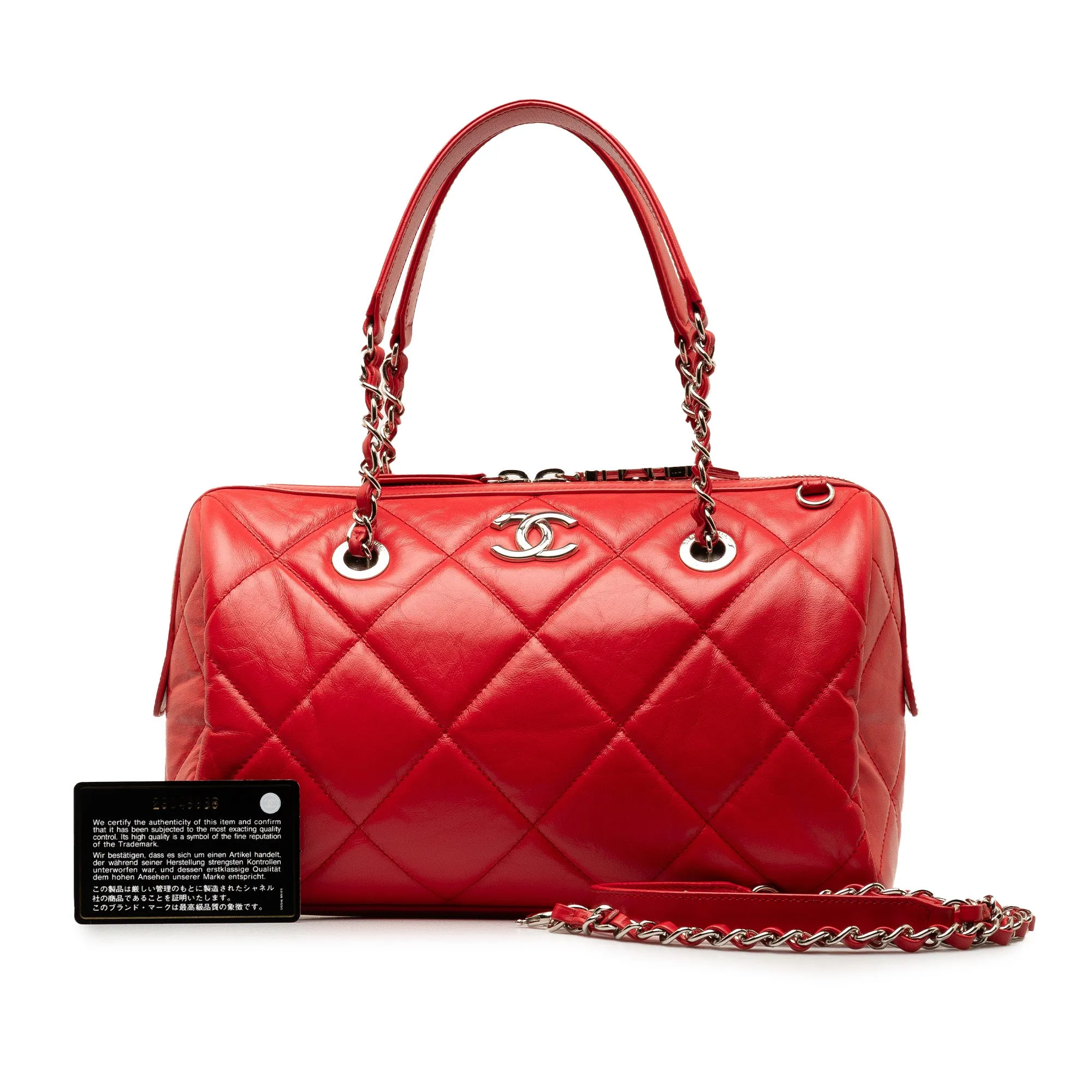 Small Aged Calfskin Express Bowling Satchel