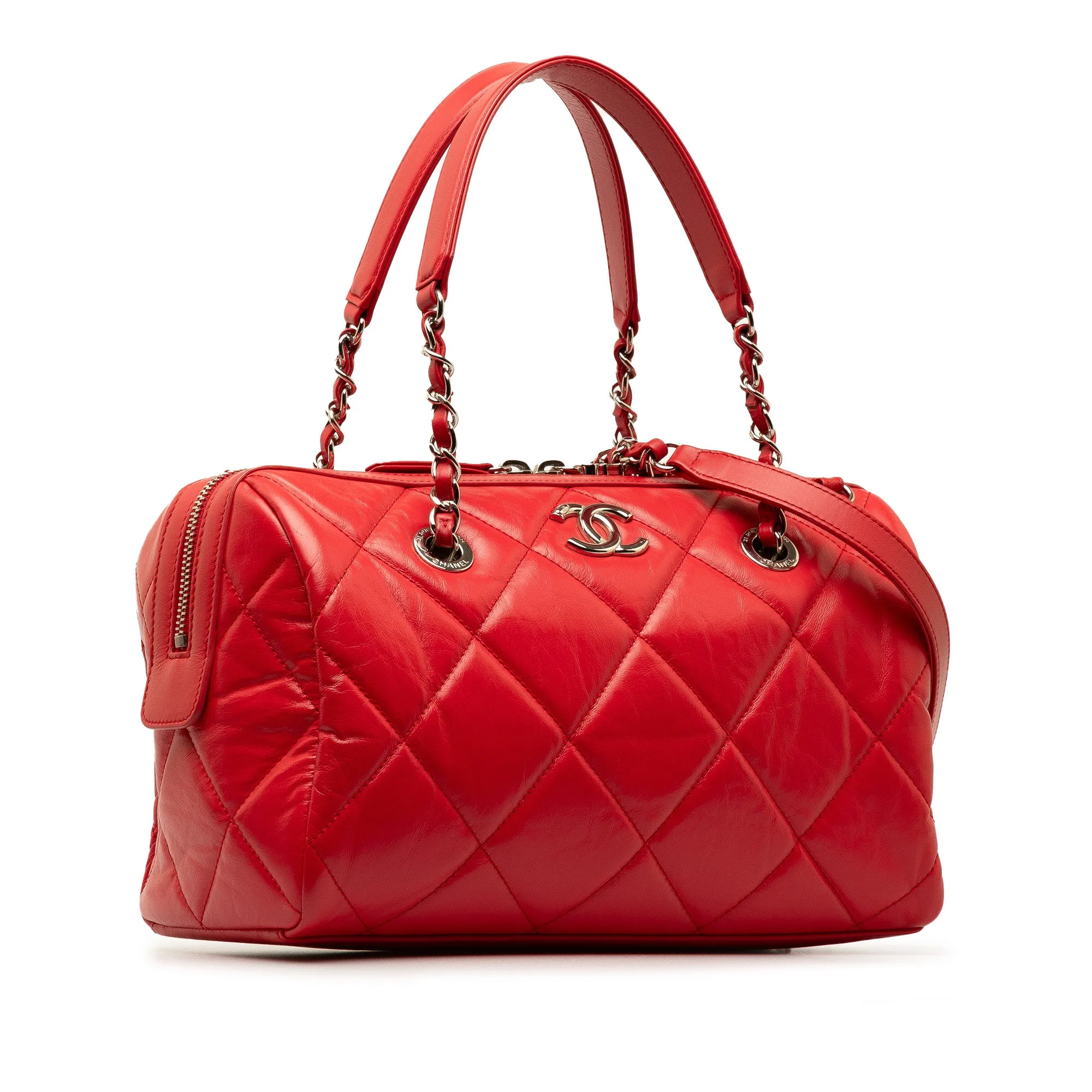 Small Aged Calfskin Express Bowling Satchel