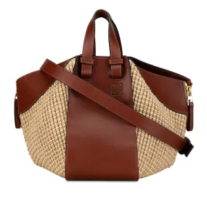 Small Leather and Raffia Hammock Bag