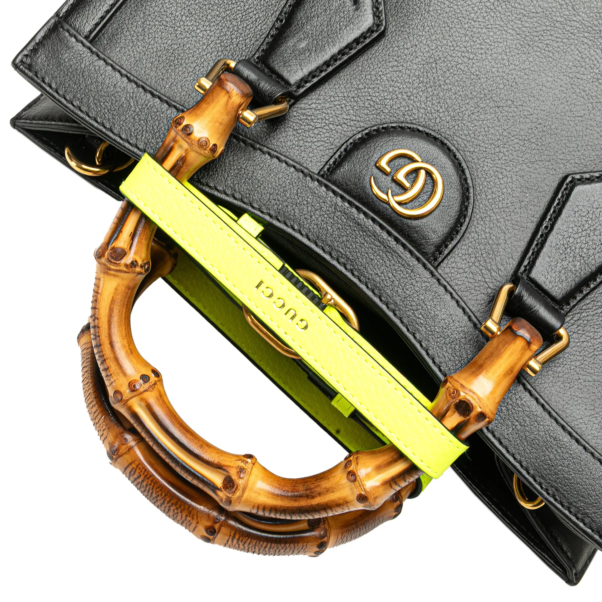 Small Leather Bamboo Diana Satchel