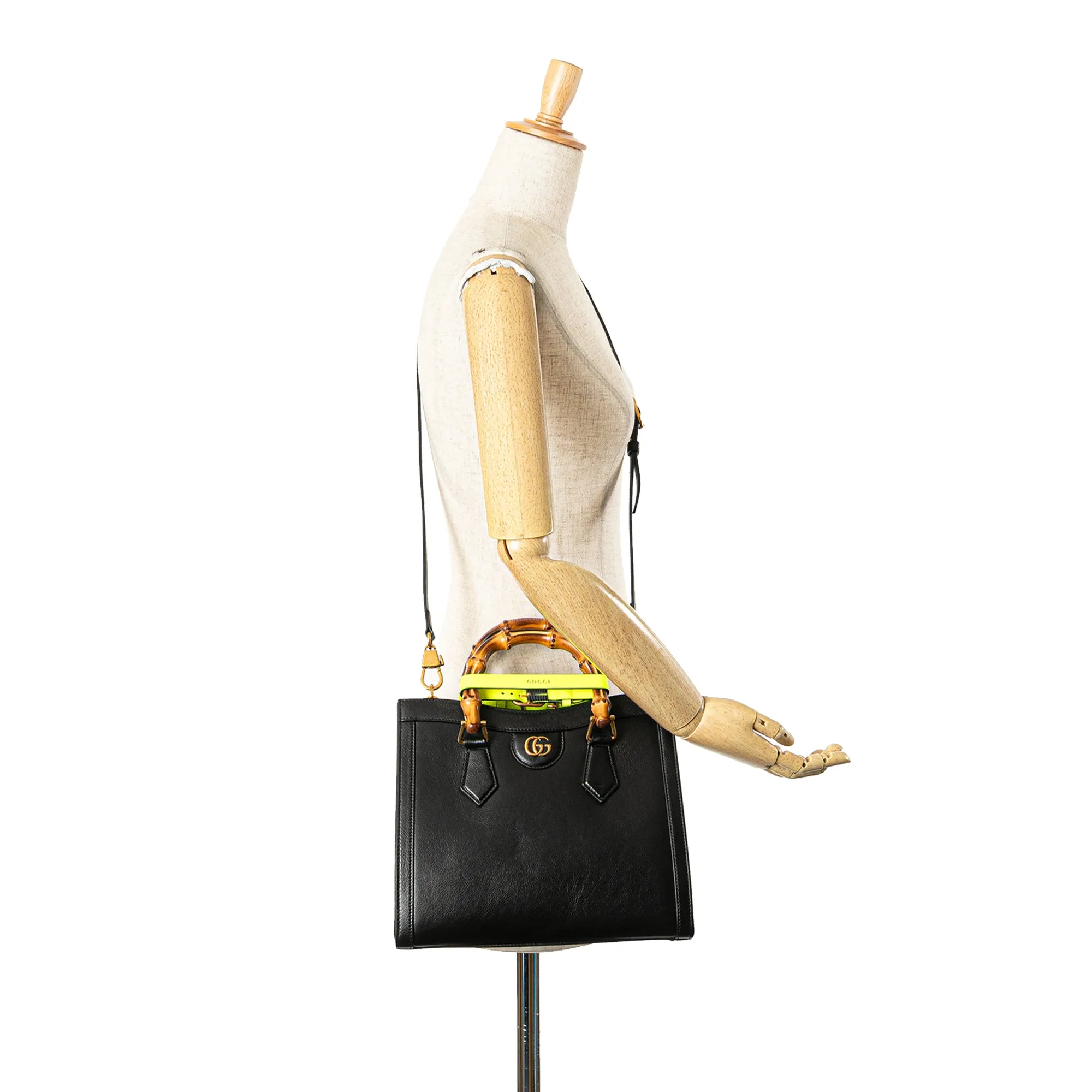 Small Leather Bamboo Diana Satchel