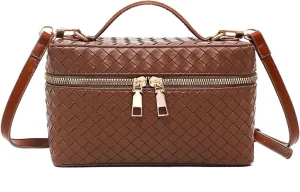 Small Shoulder Bags for Women Trendy L19 Square Box Satchel Bag Cute PU Leather Crossbody Purse with Adjustable Strap