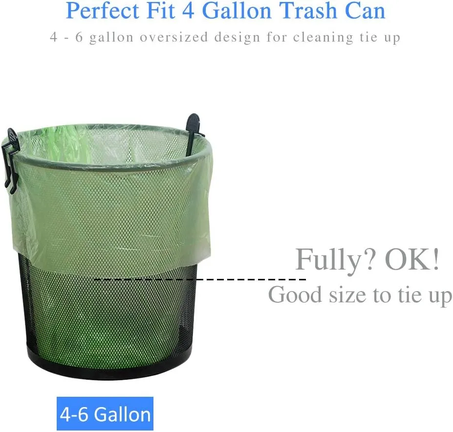Small Trash Bags Biodegradable 4 Gallon Trash Bags Recycling Eco-Friendly Garbage Bags for Office Bathroom Diaper Kitchen Car, Strong Tear & Leak Resistant