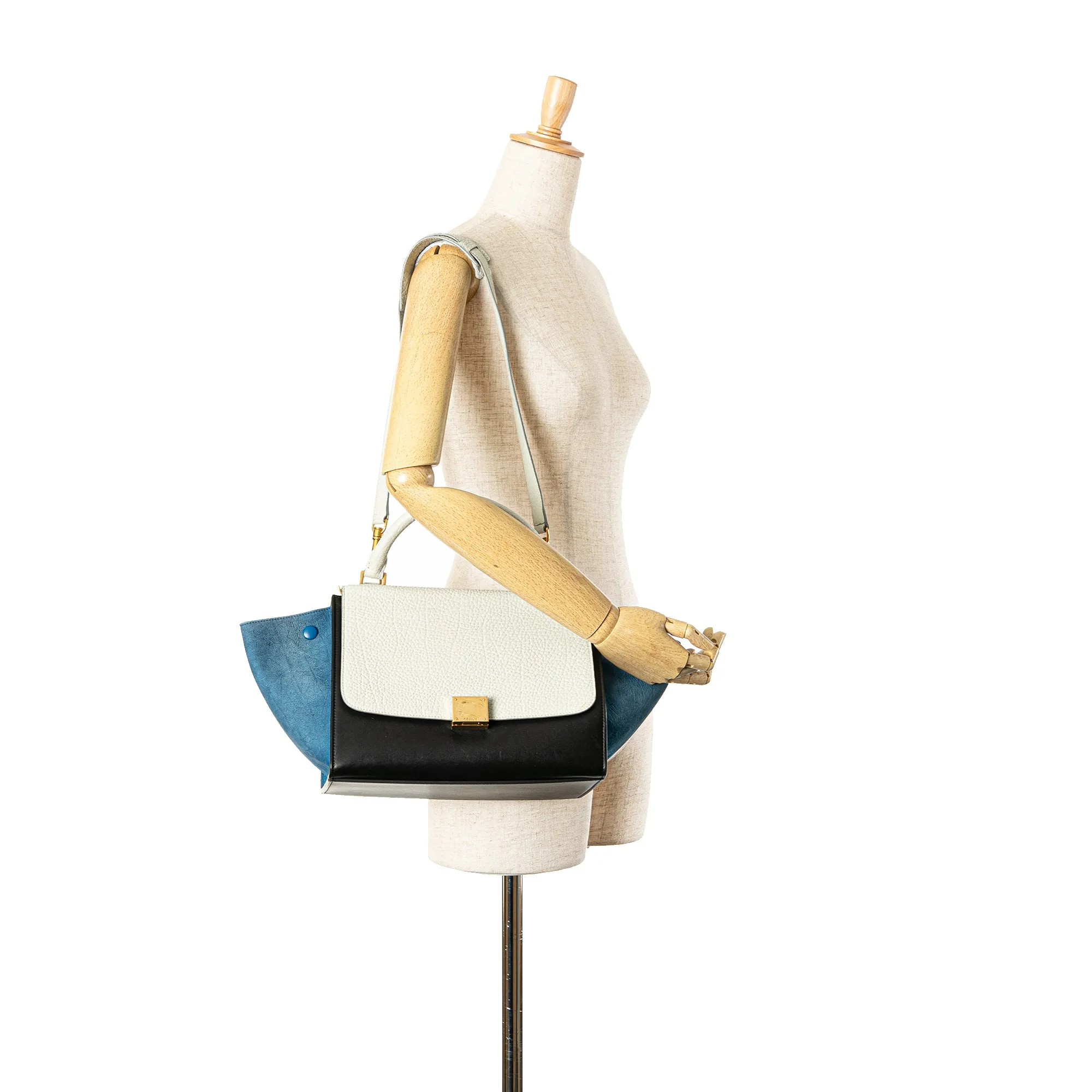 Small Tricolor Trapeze Satchel