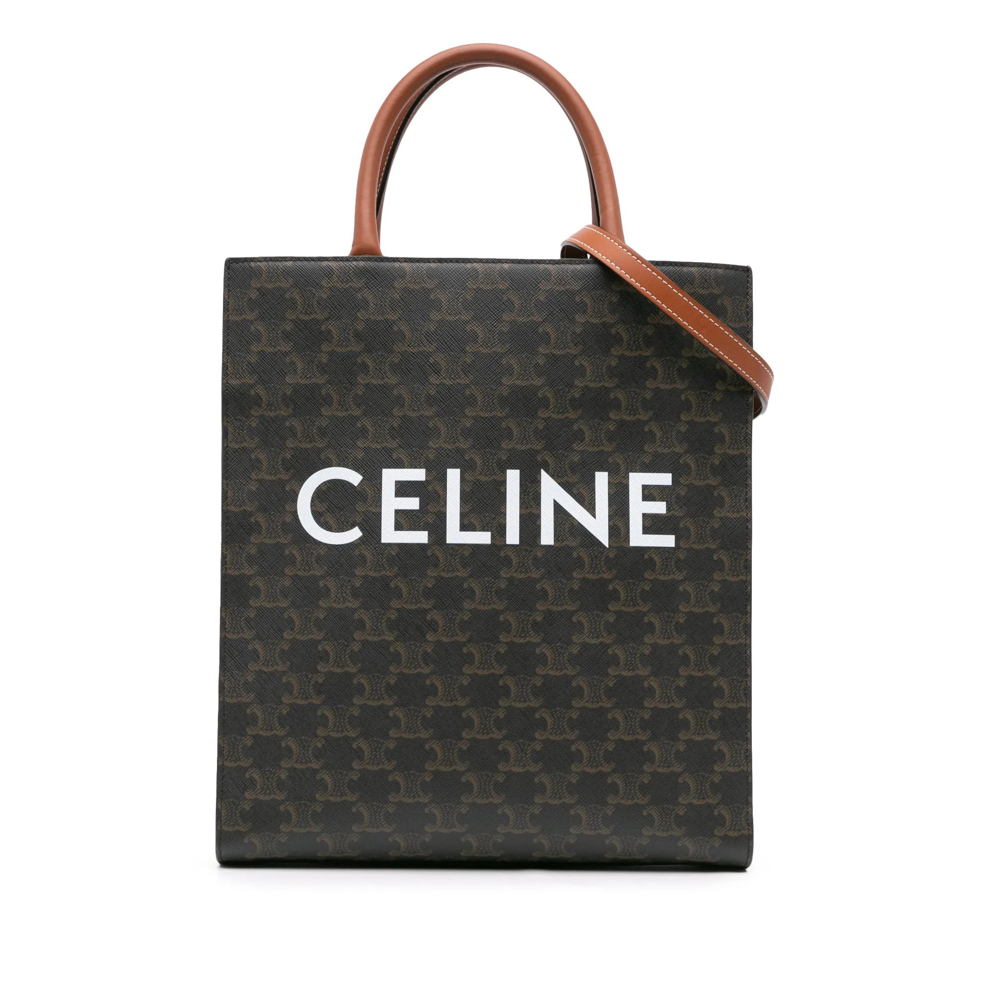 Small Triomphe Coated Canvas Vertical Cabas Satchel