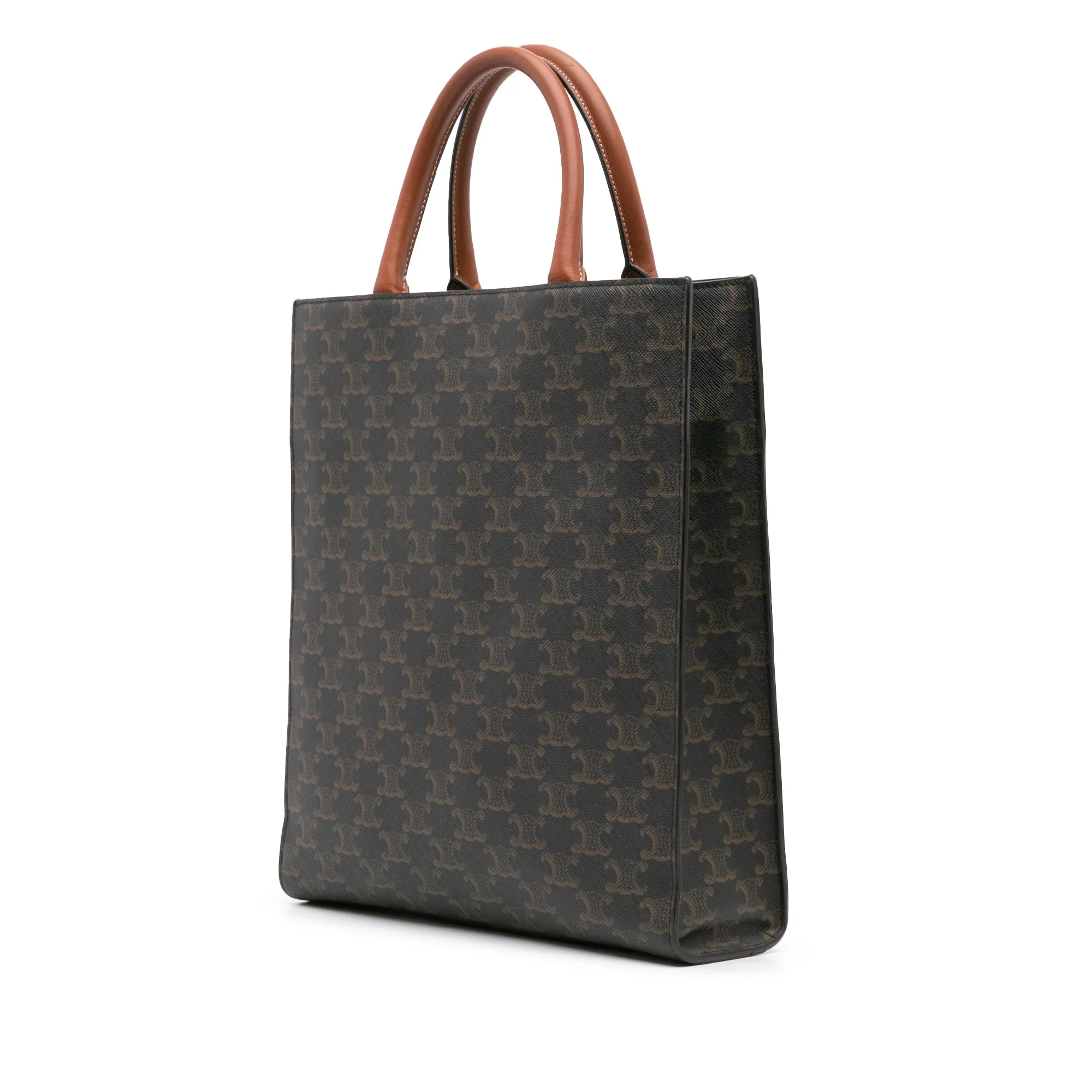 Small Triomphe Coated Canvas Vertical Cabas Satchel