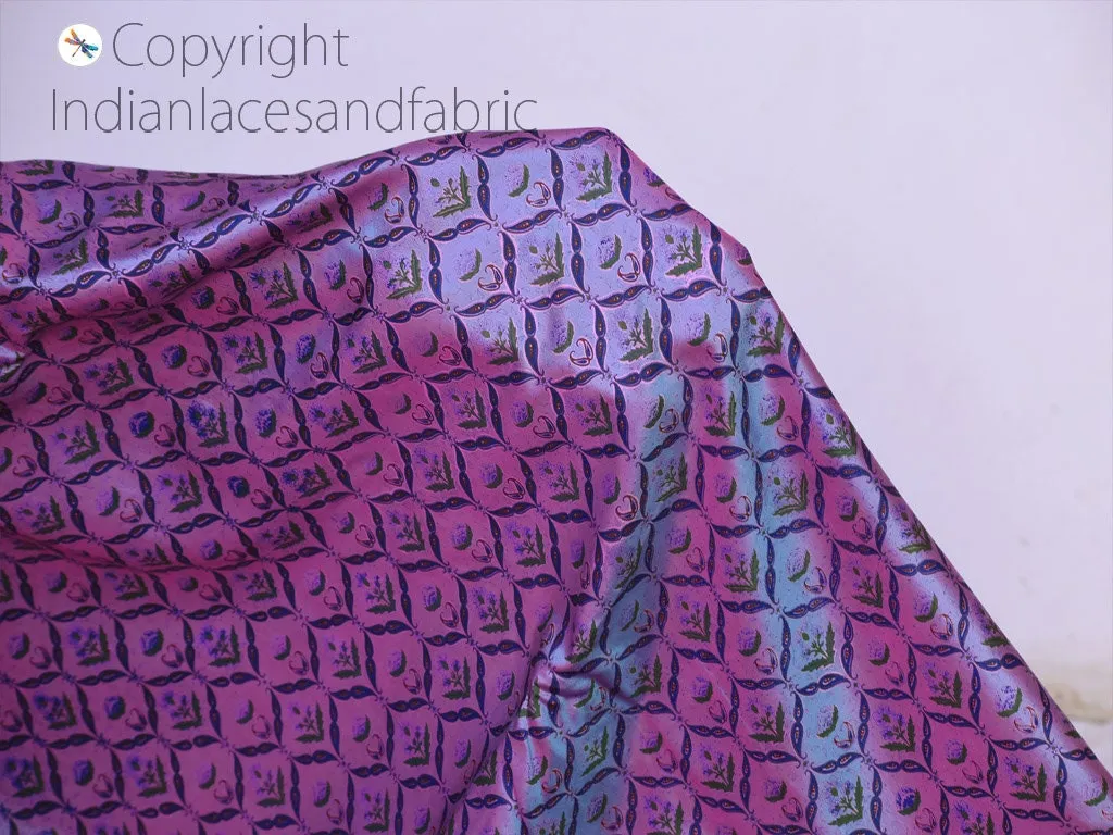 Soft Habotai Pure Printed Silk Fabric by the Yard Indian Saree Wedding Dresses Bridesmaid Party Costumes DIY Crafting Drapery Sari Sewing