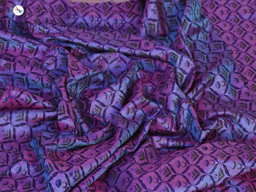 Soft Habotai Pure Printed Silk Fabric by the Yard Indian Saree Wedding Dresses Bridesmaid Party Costumes DIY Crafting Drapery Sari Sewing