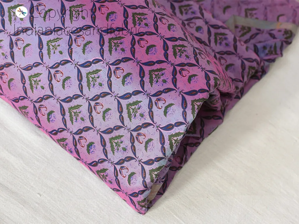 Soft Habotai Pure Printed Silk Fabric by the Yard Indian Saree Wedding Dresses Bridesmaid Party Costumes DIY Crafting Drapery Sari Sewing