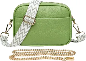 Soft Leather Purses for Women Retro Studded Crossbody Bags Small Shoulder Purses Beach Bag Water Proof Sandproof(Green, 22CM)