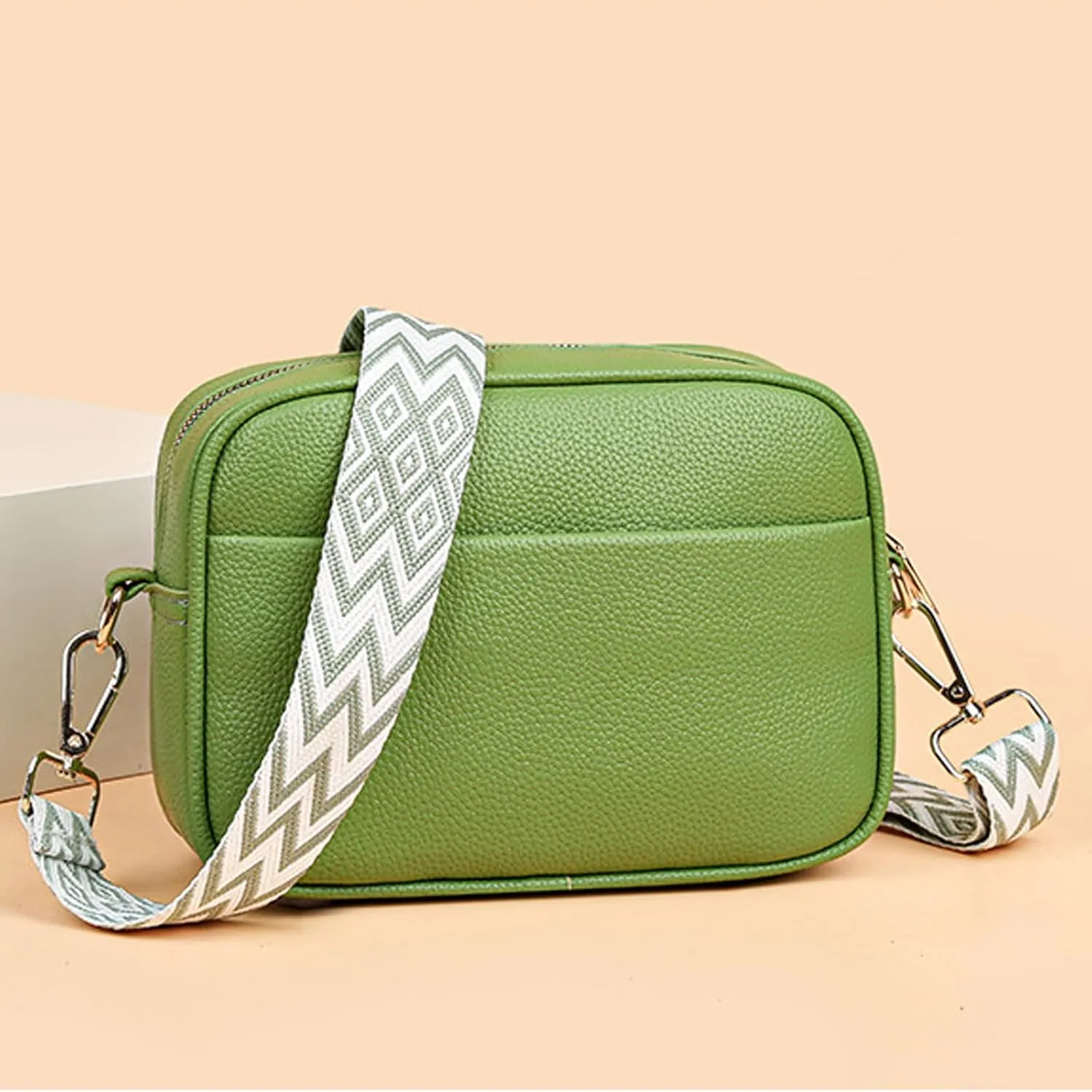 Soft Leather Purses for Women Retro Studded Crossbody Bags Small Shoulder Purses Beach Bag Water Proof Sandproof(Green, 22CM)