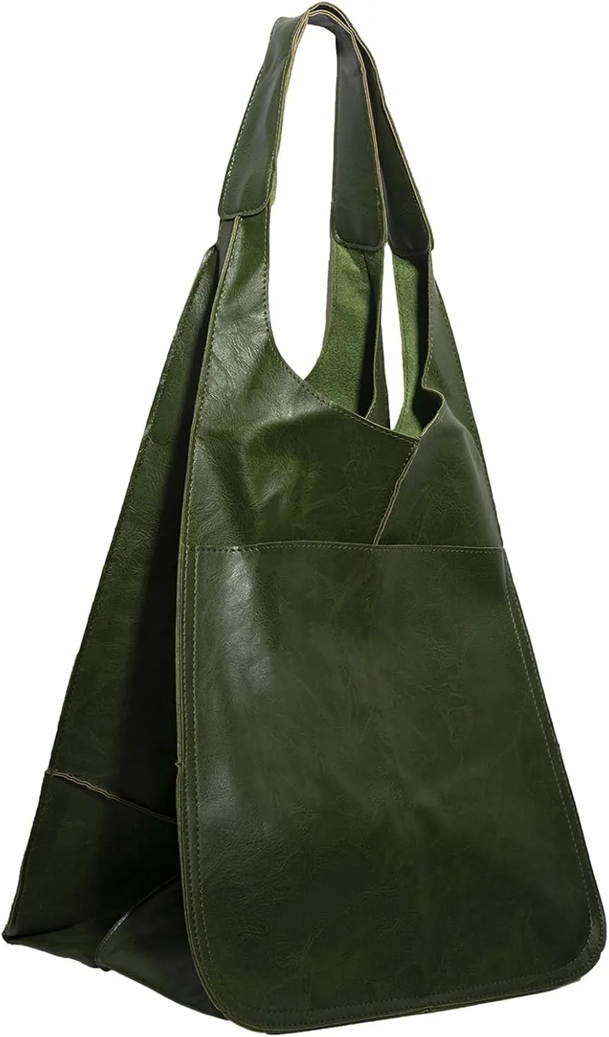 Soft Leather Tote Bag for Women Extra Large Boho Bucket Handbag Oversized Purse Shoulder Bag for Working Traveling