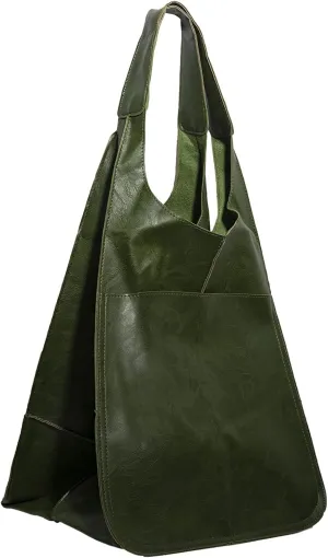 Soft Leather Tote Bag for Women Extra Large Boho Bucket Handbag Oversized Purse Shoulder Bag for Working Traveling