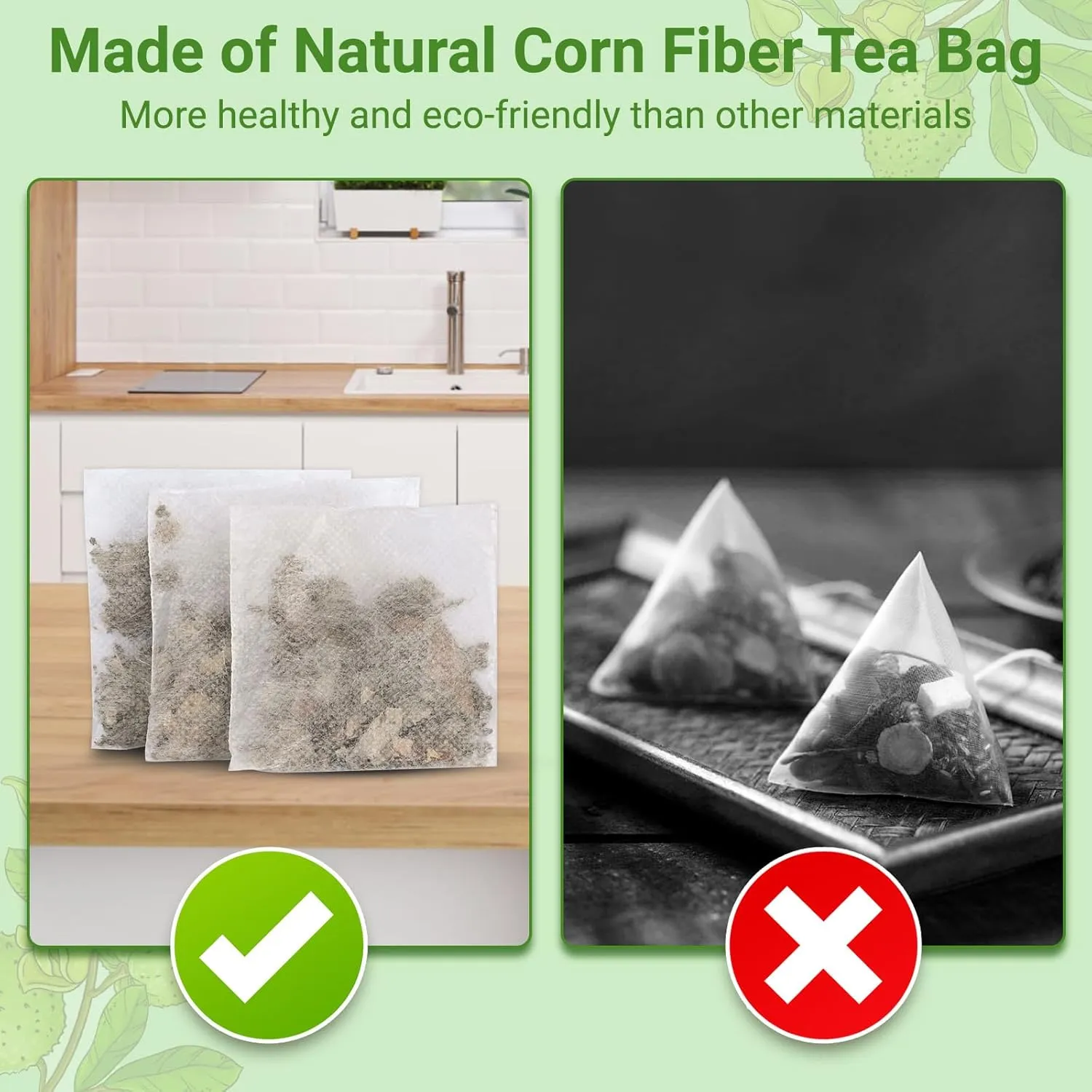 Soursop Leaves Tea Bag, Pure and Natural Soursop Graviola Leaves for Digestion, Boosting Immune, Improving Sleep & Skin Health - Hojas De Guanabana Tea（100 Teabags/2 Pack)