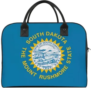 South Dakota State Flag Travel Duffel Bag Weekender Overnight Shoulder Bags Luggage Carrying Tote for Men Women