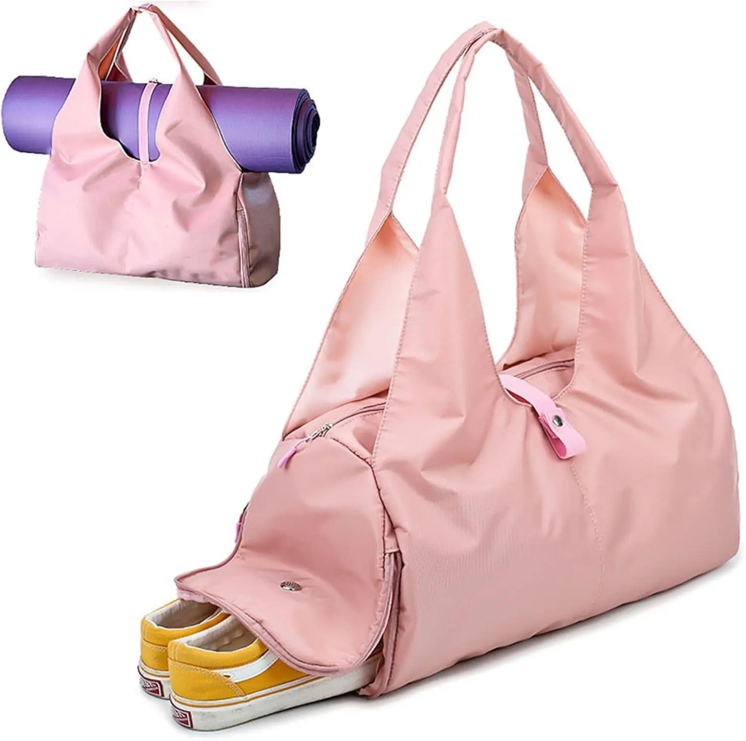 Sports Duffel Bags Scione Yoga Mat Bag Gym Fitness Bags for Women Men Training Sac De Sport Travel Gymtas Nylon Outdoor Sports Tas Sporttas(Pink)