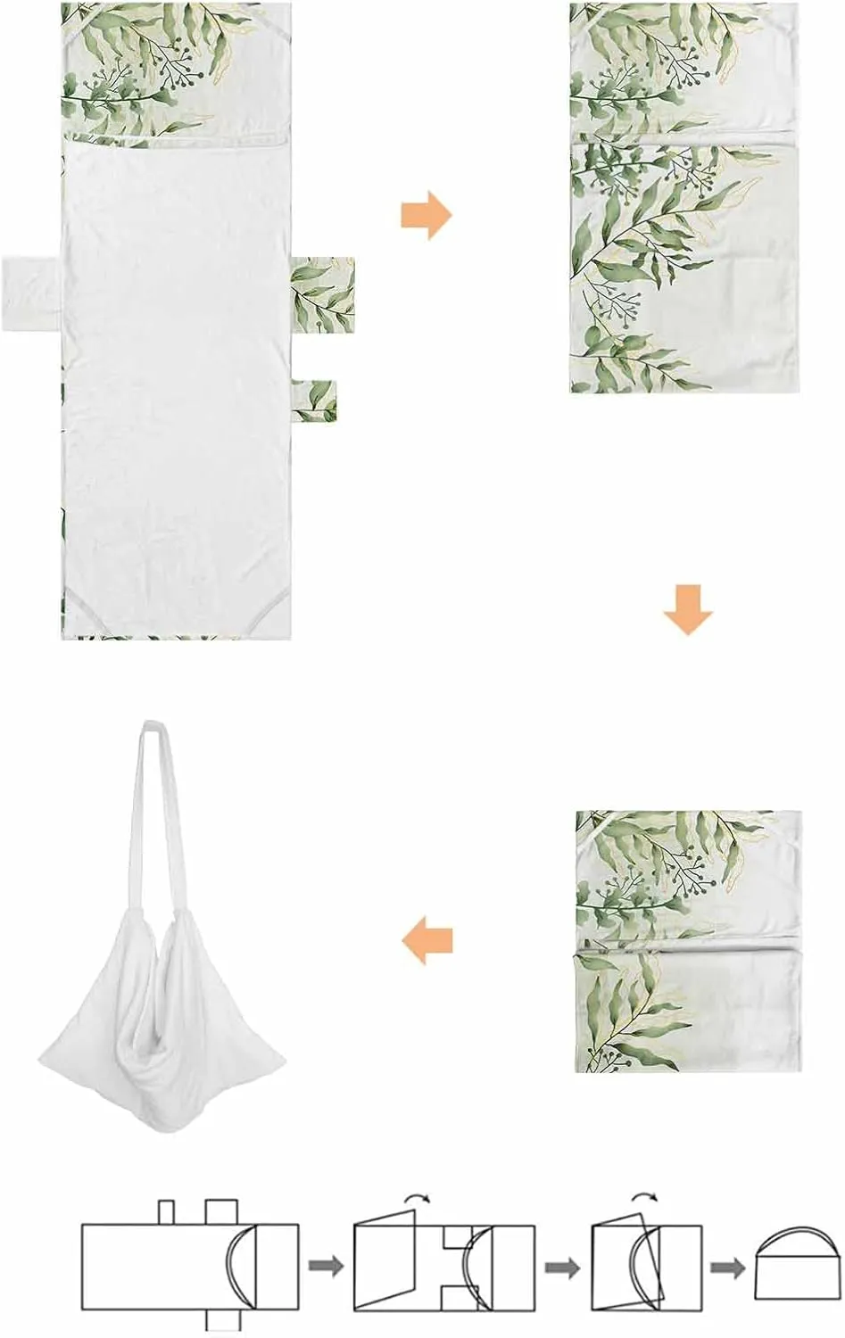 Spring Green Leaves Chaise Lounger Cover with Pockets, Pool Lounge Chair Covers 85"x29", Summer Tropical Microfiber Beach Chair Cover for Outdoor Patio Sunbathing