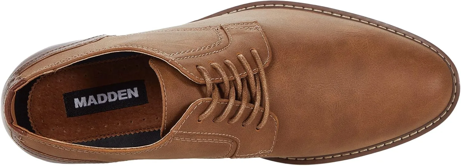Steve Madden Ajapp Oxford Shoes for Men - Man-Made Upper with Lace-Up Vamp, Round Toe Design, and Durable Outsole