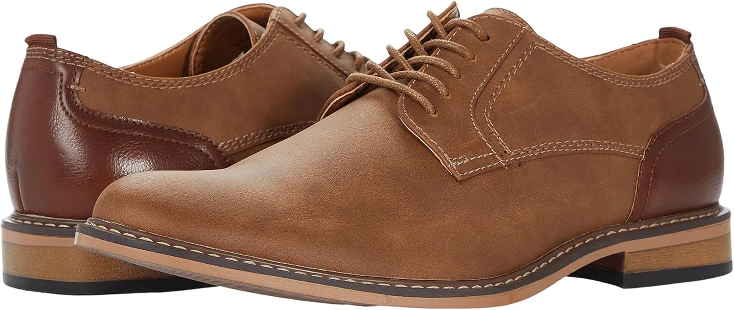 Steve Madden Ajapp Oxford Shoes for Men - Man-Made Upper with Lace-Up Vamp, Round Toe Design, and Durable Outsole