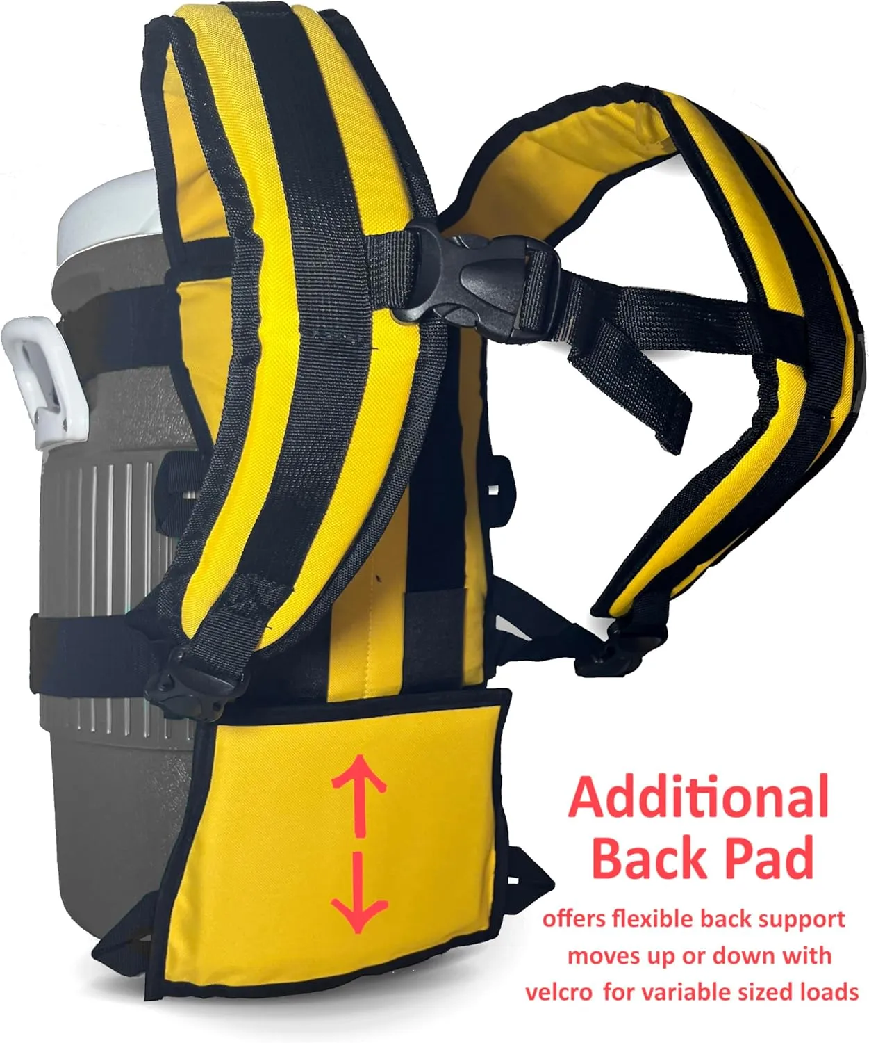 Strap Pack Backpack for Carrying Outdoor Wet Dry Vacuums or Water Coolers (Gold)