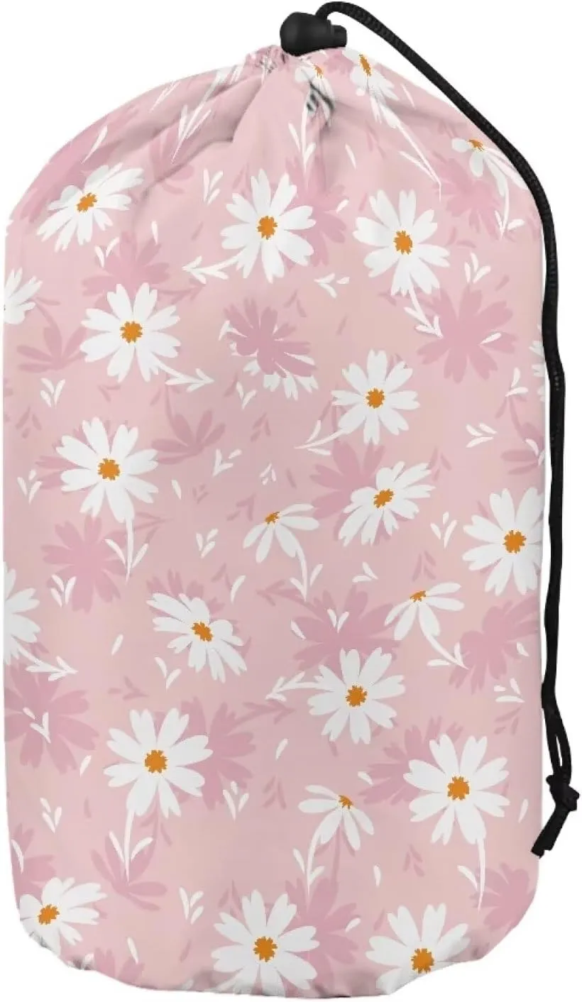 Stuff Bag Daisy Pattern Sleeping Bag Stuff Sack Water Resistant Camping Storage Bag Ultralight Ditty Bags for Camping Hiking Travelling or Laundry Set of 3