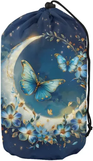 Stuff Sack Butterfly Pattern Camping Storage Waterproof Drawstring Bag for Outdoor Products Foldable Lightweight Set of 3