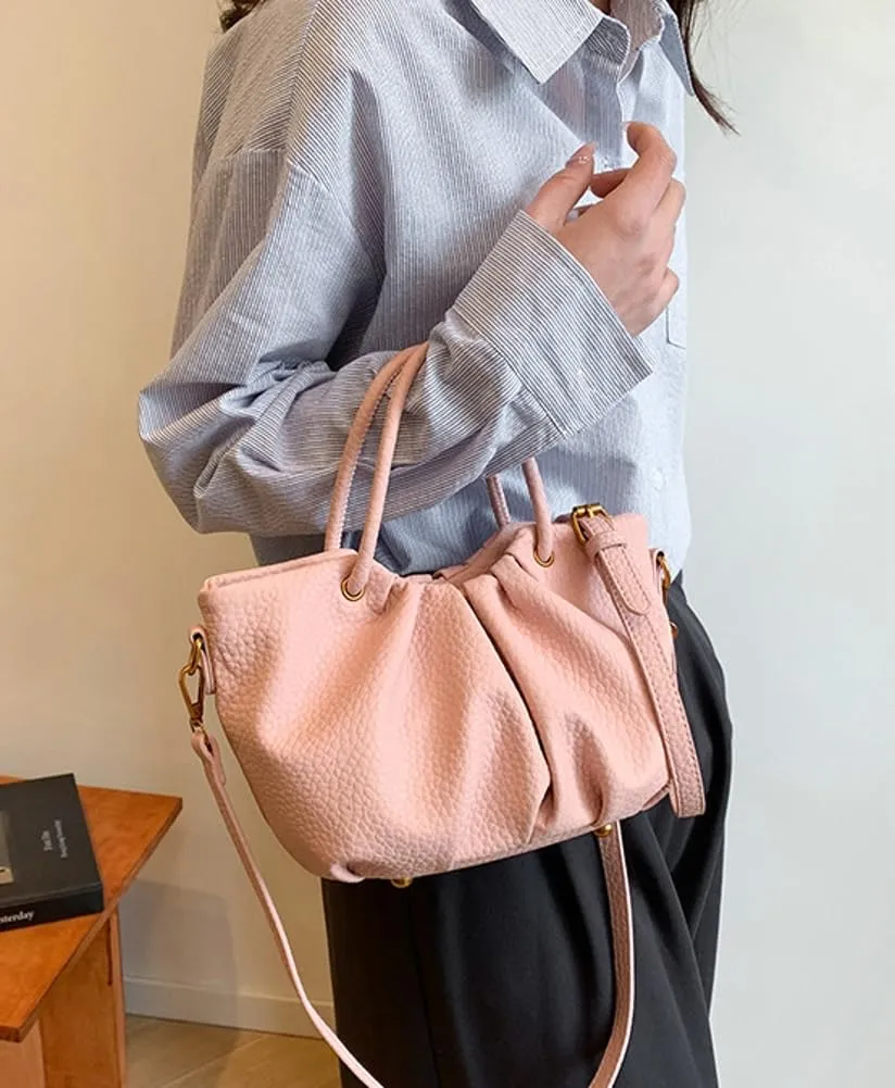 Stylish Senior Bucket Bag Simple Texture Cross Body Bag for Women PU Leather Handbag for Outdoor Trendy 2025
