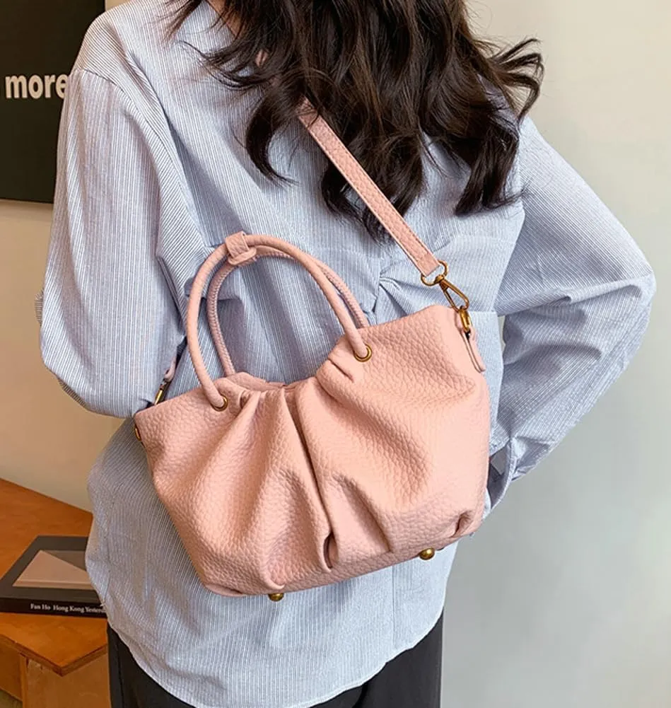 Stylish Senior Bucket Bag Simple Texture Cross Body Bag for Women PU Leather Handbag for Outdoor Trendy 2025