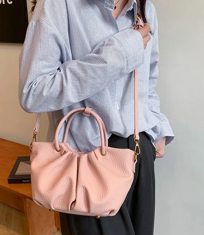 Stylish Senior Bucket Bag Simple Texture Cross Body Bag for Women PU Leather Handbag for Outdoor Trendy 2025