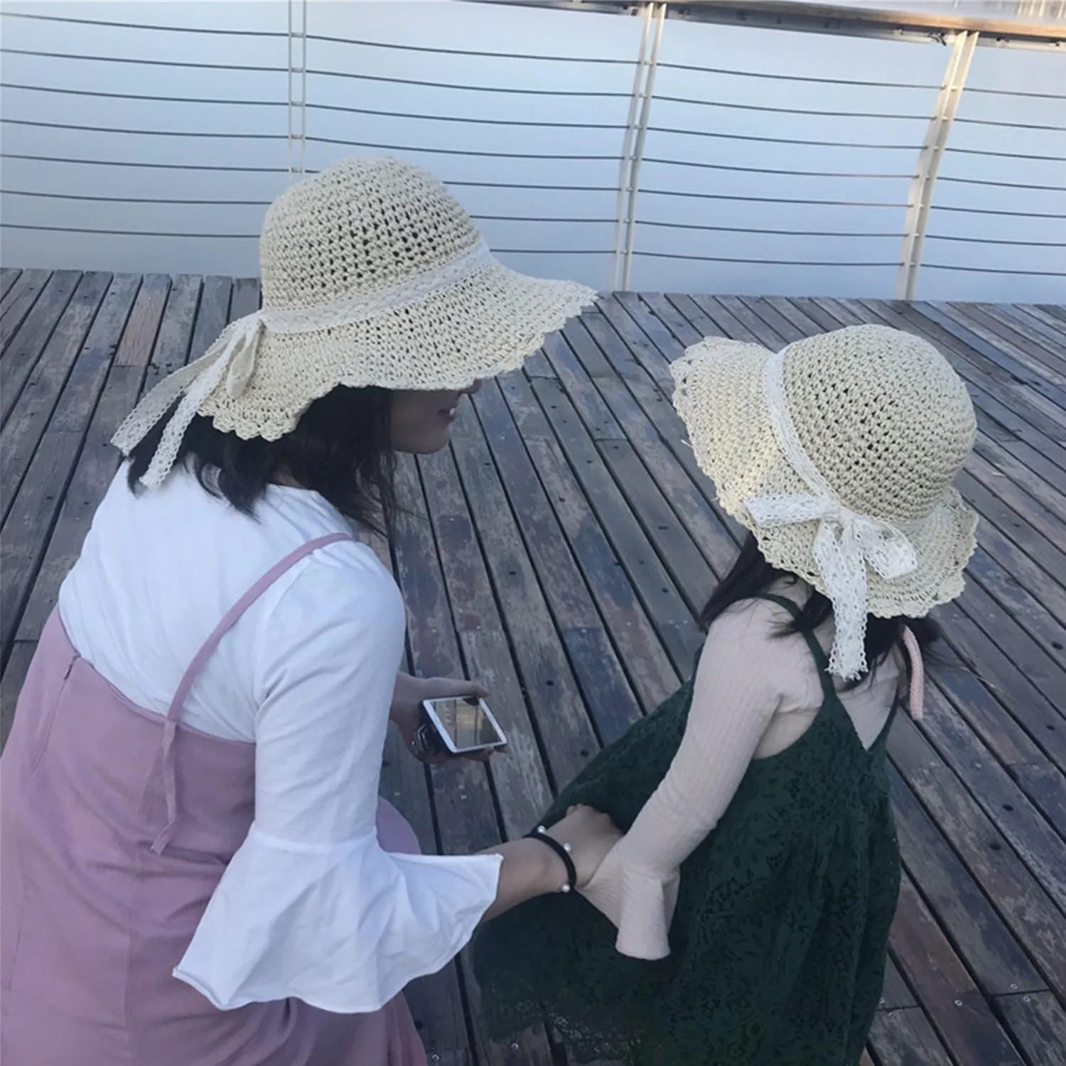 Summer Beach Sun Straw Hats for Women Wide Brim Packable Travel Bucket Hats UPF 50 