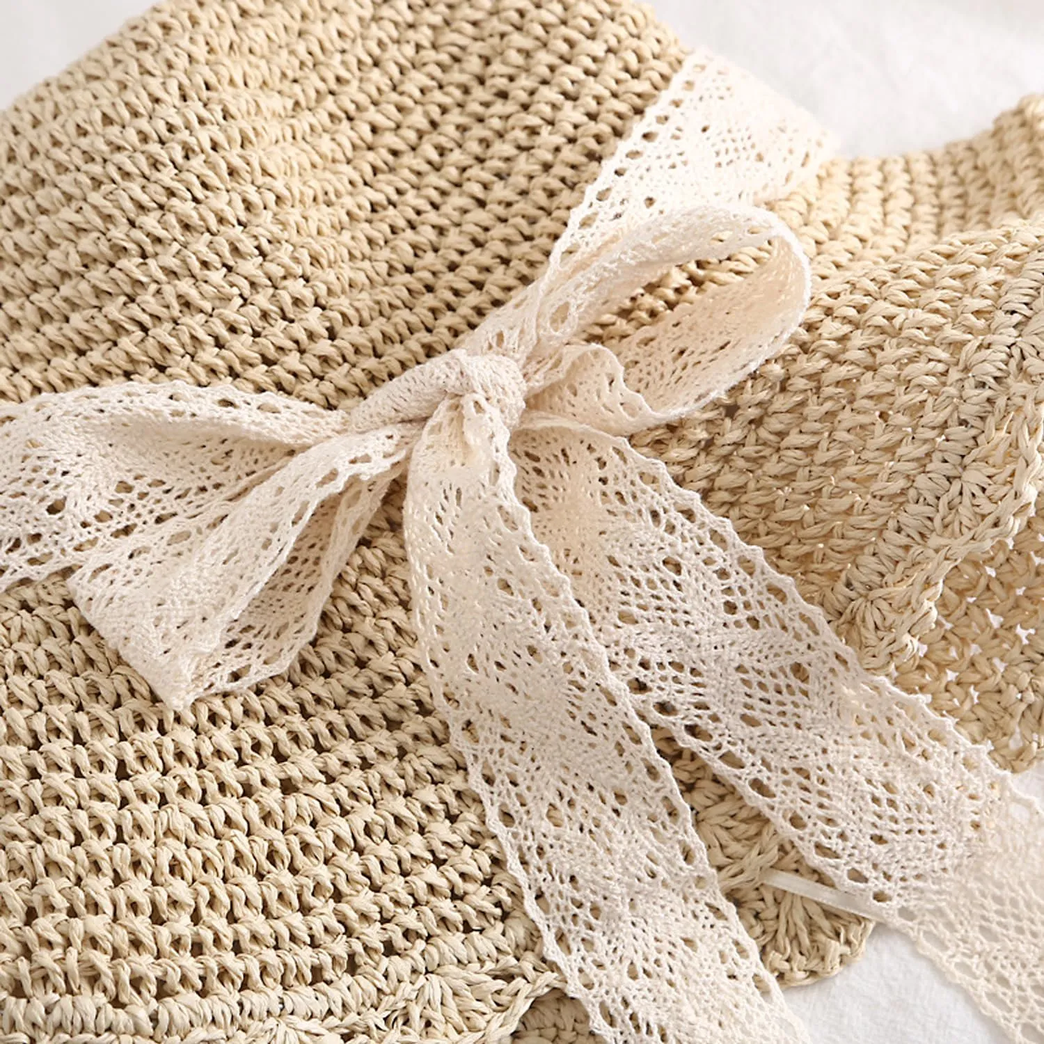 Summer Beach Sun Straw Hats for Women Wide Brim Packable Travel Bucket Hats UPF 50 