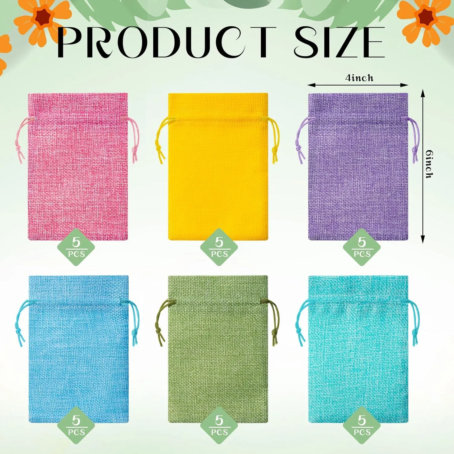 Sweetude 30 Pcs Small Burlap Gifts Bags with Drawstring 4 x 6 Inch Pastel Party Favor Bag Bulk Multicolor Goodies Candy Treat Tote for Summer Wedding Baby Shower Birthday Party(Light Colors)