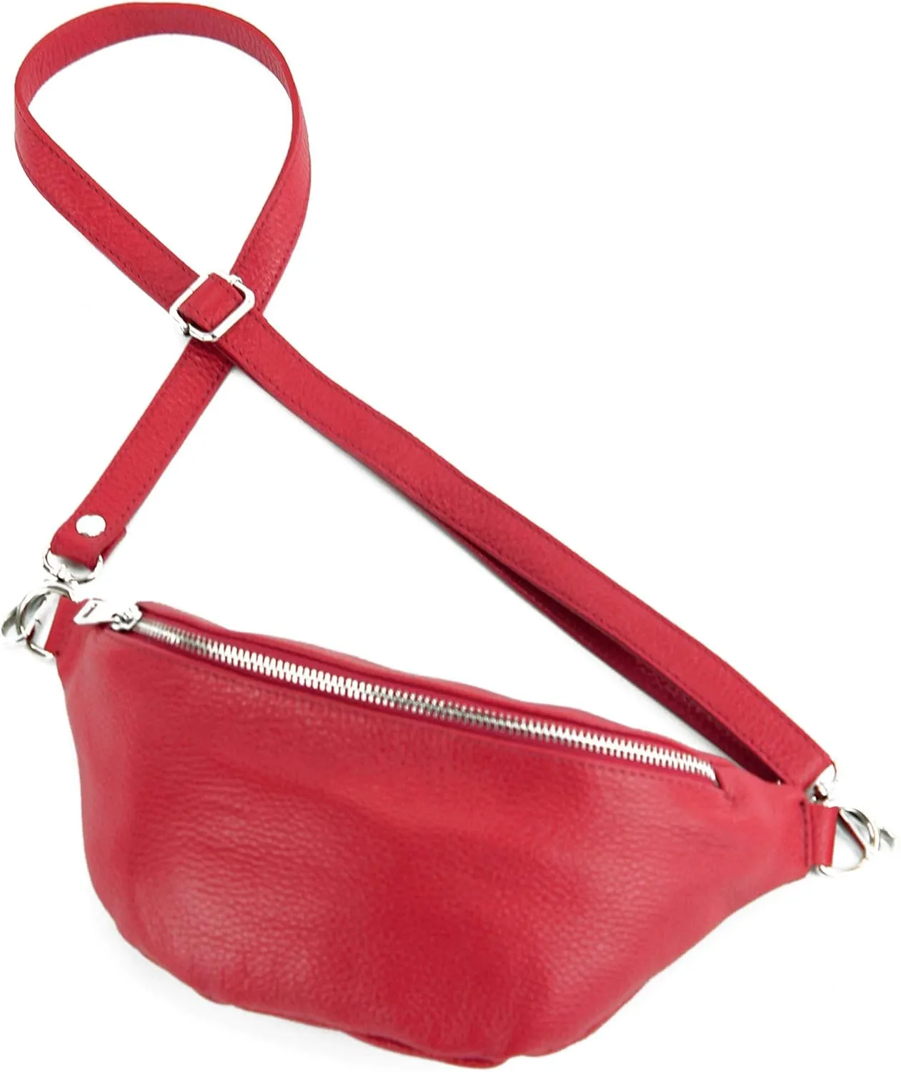 T211 - Italian hip bag, bum bag, chest bag small made of soft leather
