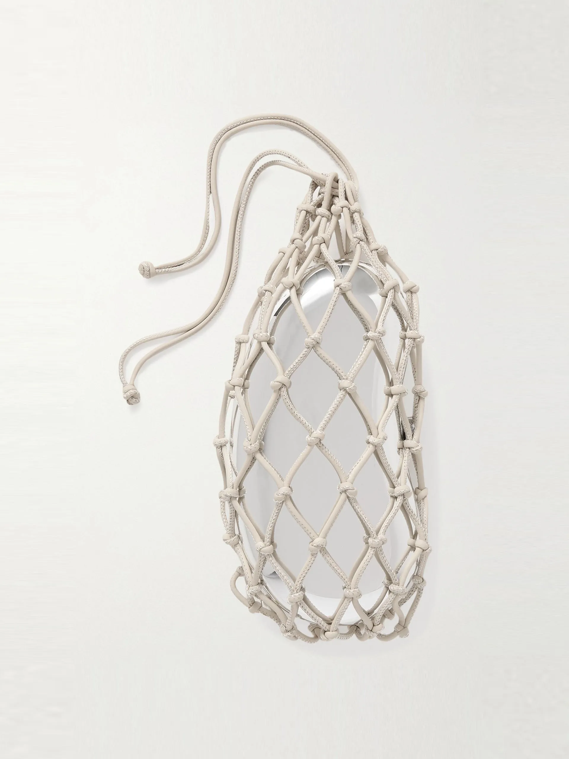 Tallulah silver-tone and macramé leather clutch