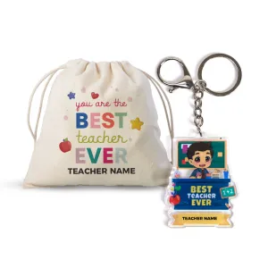 Teacher Chibi 1 Acrylic Keychain and Satchel Bundle