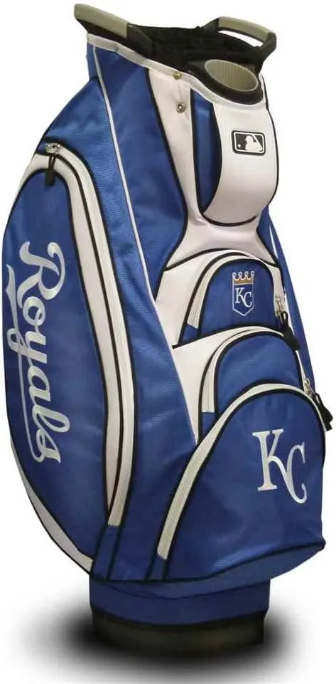 Team Golf MLB Kansas City Royals Victory Golf Cart Bag, 10-way Top with Integrated Dual Handle & External Putter Well, Cooler Pocket, Padded Strap, Umbrella Holder & Removable Rain Hood