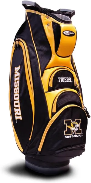Team Golf NCAA 10-Way Top with Integrated Dual Handle & External Putter Well, Cooler Pocket, Padded Strap, Umbrella Holder & Removable Rain Hood
