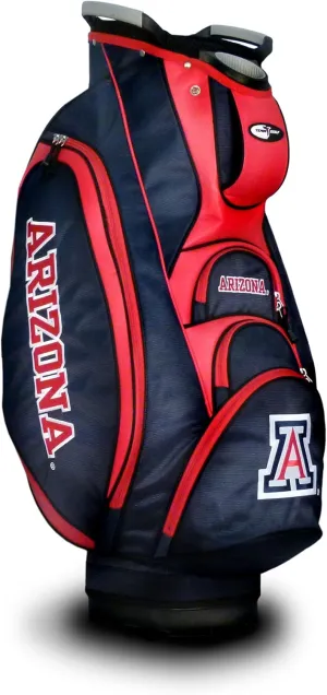 Team Golf NCAA Arizona Wildcats Victory Golf Cart Bag, 10-way Top with Integrated Dual Handle & External Putter Well, Cooler Pocket, Padded Strap, Umbrella Holder & Removable Rain Hood